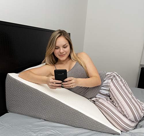 Kolbs Bed Wedge Pillow Extra Wide with Memory Foam Top (Super Large 7.5 Height (31 x 33 x 7.5) Stylish Jacquard Cover Extra Large
