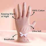 Evridwear Beauty Cotton Gloves with Touchscreen Fingers for SPA, Eczema, Dry Hands, Hand Care, Day and Night Moisturizing, 3 Sizes in Feather or Light Weight(6 Piars S/M, Light Weight Pink Color)