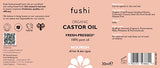 Fushi Organic Castor Oil 1 Fl Oz 100% Pure Cold & Fresh-Pressed For Dry Skin & Hair Growth, Eyelashes & Eyebrows Hexane Free Food-grade for inner health Sustainably Sourced