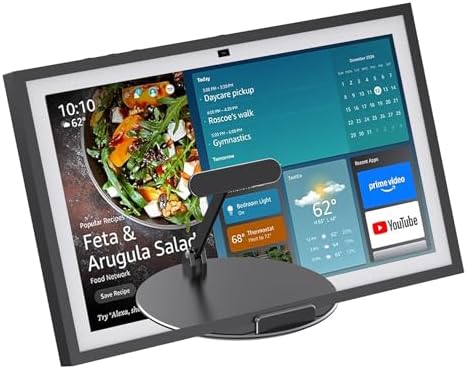Adjustable Rotatable Stand for Echo Show 15 (1st, 2nd Gen) and Echo Show 21, Foldable Aluminum Table Stand