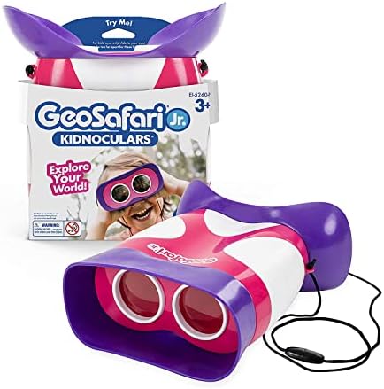 Educational Insights GeoSafari Jr. Kidnoculars Pink Binoculars For Toddlers & Kids, Gift for Toddlers Ages 3+