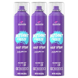 AUSSIE Instant Freeze Hairspray With Jojoba & Sea Kelp, Strong Hold, 10.0 Oz, Triple Pack