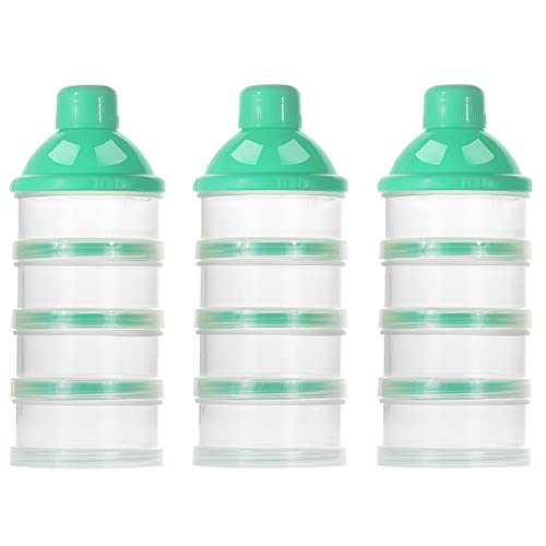 Accmor Formula Dispenser On The Go, 4 Compartments Stackable Formula Container for Travel, Baby Milk Powder Kids Snack Container, BPA Free ﻿