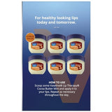 Vaseline Lip Therapy Cocoa Butter Mini, White Petrolatum, Advanced Moisturizer, Relieves Dull and Dry Skin, Mini Vaseline Petroleum Jelly, Soft & Smooth Vaseline Lips (Pack of 6-0.25 Oz Ea)