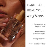 + Lux Unfiltered N°12 Bronzing Face Drops in Fragrance Free, Self Tanning Face Drops, Hyaluronic Acid, Vitamin E, Passionfruit Oil, Gluten Free, Cruelty Free + Vegan Free Self Tanner