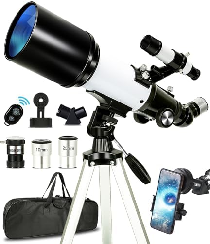 Portable High Powered Professional Refractor Astronomical Telescope for Adults Kids Beginners，National Geographic Deep Space Planets Travel Stargazing Astronomy with Smartphone Adapter