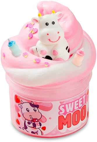JOYIN Butter Slime Party Favors, Strawberry Milk Cow Slime Soft, Non-Sticky, Mess-Free, Stress Relief, Birthday Toys Gifts for Holiday Party Supplies Kids Classroom Prizes Reward