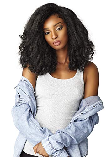 Sensationnel Curls kinksandco half wig - rain maker instant weave drawstring cap for natural 3c to 4c hair textures (4 MEDBROWN)