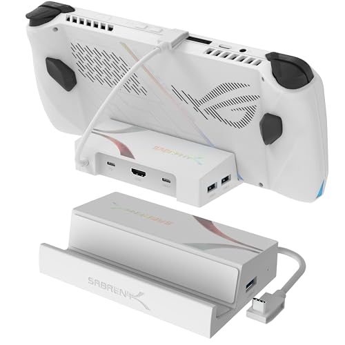 SABRENT Docking Station for Asus ROG Ally, 6-Port USB Type-C, 4K@60Hz HDMI, 5Gbps USB Ports, Power Delivery, Compact Design for Gaming (DS-RA6P)