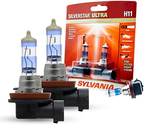 SYLVANIA - H11 SilverStar Ultra - High Performance Halogen Headlight Bulb, White, 2 Pack