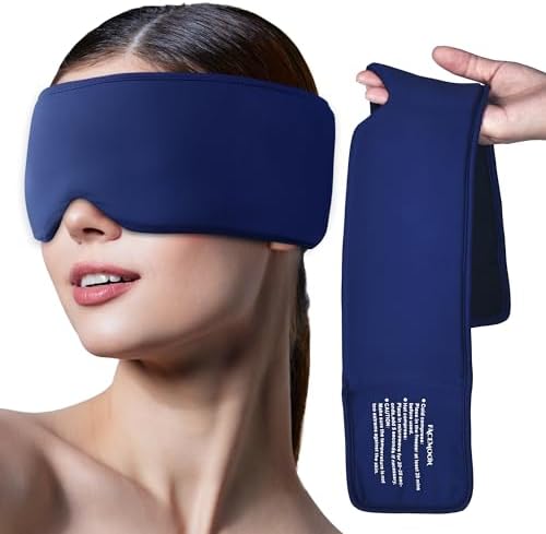 Migraine Relief Cooling Eye Mask- Cold & Warm Compress, Ice Cold Sleep Mask for Puffy Eyes, Dark Circles, Migraine & Headache Relief, Soft Thick Gel for Long Lasting Comfort FSA HSA Eligible-Blue