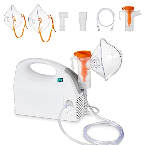 Nebulizer Set, Portable Nebulizer Machine, Compressor Nebulizer with Mask/Mouthpiece/Tubing Kits, Steam Inhaler for Home Travel