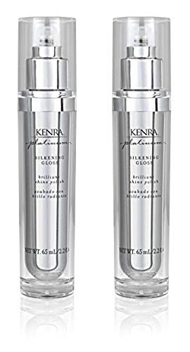 Kenra Platinum Silkening Gloss |Brilliant Shine Polish |Tames Frizz & Smooths Flyaways |Lightweight Formula |Protects Against Humidity |Smooths Dry Ends |Medium To Coarse Hair | 2.26 fl. oz. (2-Pack)