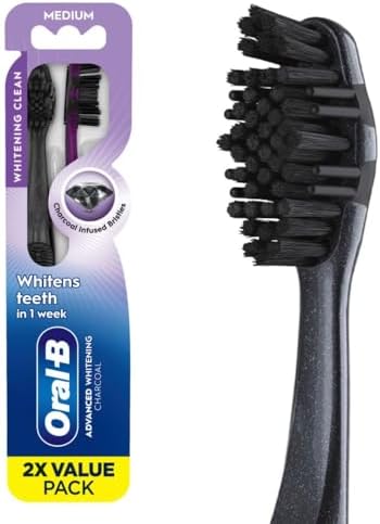 Oral-B Charcoal Toothbrushes, Medium 2ct