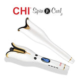 CHI Spin N Curl 1" Ceramic Rotating Curler In White, 1 Pound. Ideal for Shoulder-Length Hair between 6-16” inches.