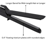 L'ANGE HAIR Le Duo Grande 360° Airflow Styler | 2-in-1 Curling Wand & Titanium Flat Iron Hair Straightener | Professional Hair Curler with Cooling Air Vents to Lock in Style | Adjustable Temp (Black)