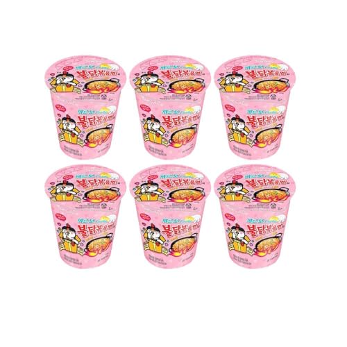 Samyang Carbo Spicy Chicken Fried Cup Noodles 80g × 6 Korean food, Korean ramen
