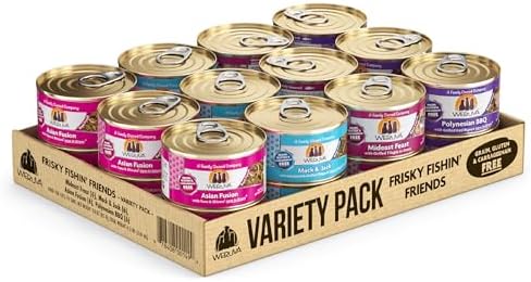 Weruva Classic Cat Food, Variety Pack, Frisky Fishin' Friends Wet Cat Food, 3oz Cans (Pack of 24)