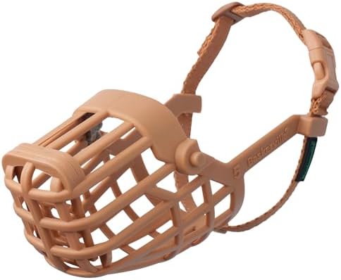 Baskerville Classic Basket Muzzle - Dog can Pant and Drink, Prevents Biting and Food Waste Scavenging, Strong TPR, Ideal for Longer Nosed Dogs, Breathable Dog Training Muzzle for Small Dogs (Size 3)