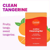 Lume Acidified Body Cleansing Bar - 24 Hour Odor Control - Removes Odor Better than Soap - Moisturizing Formula - Formulated Without SLS orParabens - OB/GYN Developed - 8.5 ounce (Clean Tangerine)