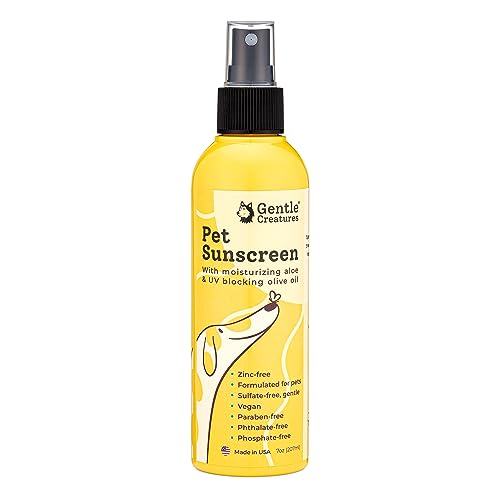Gentle Creatures Dog Sunscreen - SPF 30+ With Skin Moisturizing Vitamin E and Olive Oil - No Zinc Oxide Safe for All Dogs and Cats - Dog Beach Accessories, Dog Camping Gear, Sunscreen for White Dogs