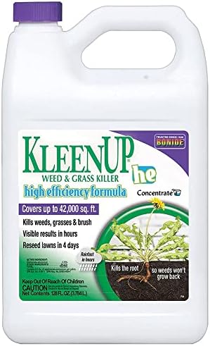 Bonide KleenUP Weed & Grass Killer High Efficiency Formula, 128 oz Concentrate, Fast-Acting Formula Kills Weeds & Roots