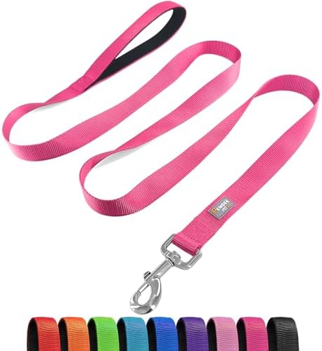 Basic Dog Leashes 6 FT Padded Handle Nylon Dogs Leashes for Medium Dogs Hot Pink