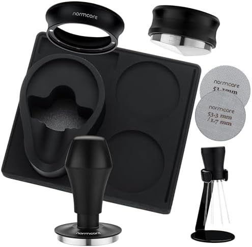 Normcore 53.3mm 7-in-1 Compact Barista Kit: Coffee Tamper, Distributor Tool, WDT with Stand, Dosing funnel, Puck Screen, Tamping Mat, Portafilter Stand, Barista Essentials Kit for Breville Sage 54mm