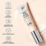 IT Cosmetics CC+ Nude Glow Lightweight Foundation + Glow Serum with SPF 40 - With Niacinamide, Hyaluronic Acid & Green Tea Extract - Neutral Tan - 1.08 fl oz