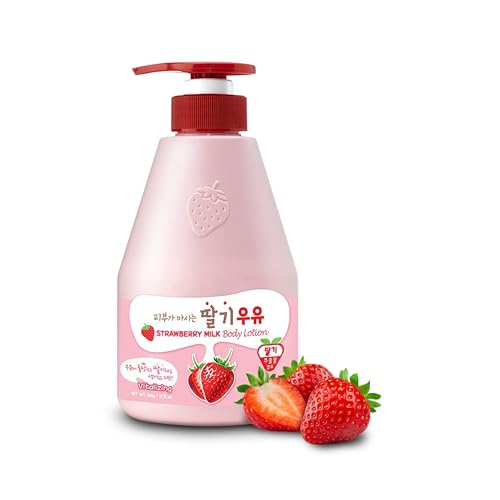 WELCOS KWAILNARA Strawberry Milk Body Lotion – Korean Body Lotion for Hydrated and Nourished Skin 560 g / 19.75 fl. oz