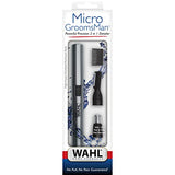 WAHL Micro Groomsman Battery Personal Trimmer for Hygienic Grooming with Rinseable, Interchangeable Heads for Eyebrows, Neckline, Nose, Ears, & Other Detailing - 05640-600