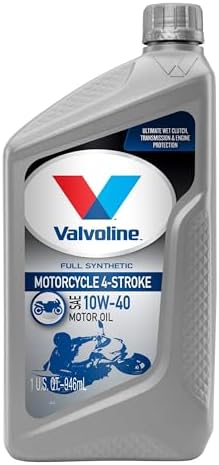 Valvoline 4-Stroke Motorcycle Full Synthetic SAE 10W-40 Motor Oil 1 QT