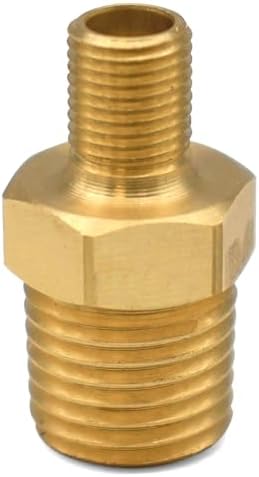 Tire Inflator Adapter 1/4 NPT (m) to Schrader Valve (m), Made in the USA, Brass, Upgrade the air chuck on any tire inflator, air compressor, or air hose.
