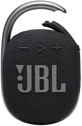 JBL Clip 4 - Portable Bluetooth speaker with a built-in battery, IP67 waterproof and dustproof, Compact size and great sound. - Black