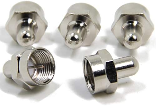 Ancable 5-Pack Coax F Type Terminators Caps with 75 Ohm Resistor for Unused F Connector Ports Jacks on TV Amplifier Splitter Antenna Booster Wall Plate