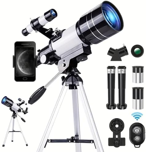 Fetch Falcon Astronomical Telescope 150X High-Powered,Portable with 700mm Aperture (HD Refractor, Tripod, Phone Adapter, and Wireless Remote) Ideal for Adults and Kids Stargazing and Space Exploration