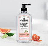 J.R. Watkins Gel Hand Soap For Bathroom or Kitchen, Scented, USA Made And Cruelty Free, 11 Fl Oz, Grapefruit, 3 Pack