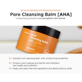 Hanskin AHA Pore Cleansing Balm, Alpha Hydroxy Acid, Exfoliating, Gentle Blackhead Cleanser and Makeup Remover Balm [80g]