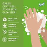 Scott® Green Certified Foam Hand Soap (91565), 1.0 L Clear, Unscented Manual Hand Soap Refills for compatible Scott® Essential Manual Dispensers, Ecologo, NSF E-1 Rated (6 Bottles/Case)