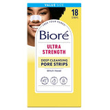 Bioré Witch Hazel Blackhead Remover Pore Strips for Nose, Clears Pores up to 2x More than Original Pore Strips, features C-Bond Technology, Oil-Free, Non-Comedogenic Use, 18 Count