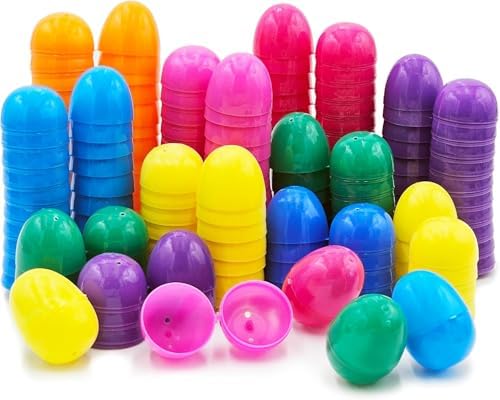 The Dreidel Company Fillable Easter Eggs 2.3" (1000 Pack) with Hinge Bulk Colorful Bright Plastic Easter Eggs, Perfect for Easter Egg Hunt, Suprise Egg, 2.3" Assorted Colors (1000-Pack)