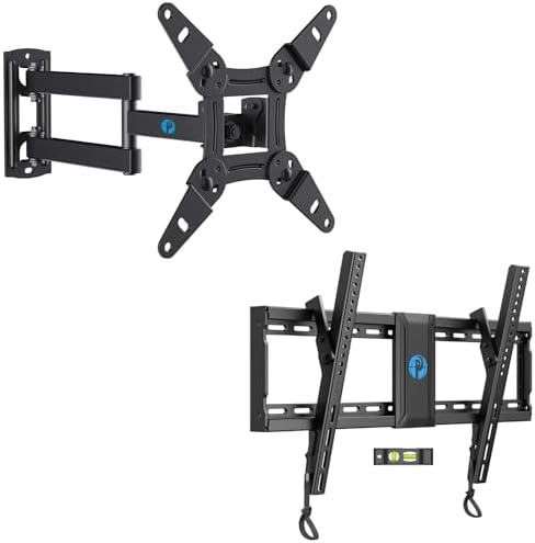 Pipishell Full Motion TV Monitor Wall Mount Rotation for Most 13-42 Inch TVs & Tilting Adjustable TV Wall Mount for 37-82 inch TVs up to 132 lbs