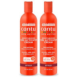 Cantu Moisturizing Curl Activator Cream for Natural Hair with Pure Shea Butter, 12 fl oz (Pack of 2) (Packaging May Vary)