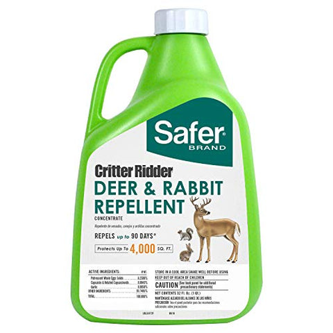 Safer Brand Concentrate Brand 5972 Critter Ridder Deer & Rabbit Repellent – 32 oz, 1 Count (Pack of 1)