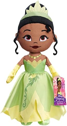 Disney Princess So Sweet Tiana 12.5-inch Plush Doll, Green Ball Gown, Black Hair, Soft Plush, Kids Toys for Ages 3 Up by Just Play