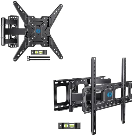 Pipishell Full Motion Medium TV Wall Mount for Most 26-65 inch TVs,Vesa 400 * 400mm, PIMF11& PIMFK1
