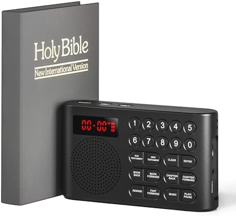 iGuerburn Audio Bible NIV Player, Electronic Talking Bible with New & Old Testament, Speaking Bible Audio in New International Version, Easy Reader Bible for Adults Seniors