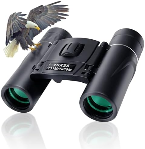 10x25 Compact Binoculars for Adults Kids, Binoculars for Concerts and Bird Watching Cruise Ship Essentials Hunting, Waterproof Binoculars with Low Light Night Vision