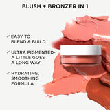 IT Cosmetics Glow with Confidence Sun Cream Blush, Sun Warmth-Blendable & Buildable Blush + Bronzer for a Pop of Sun-Blushed Color - 24HR Hydration with Hyaluronic Acid, Peptides & Vitamin E- 0.63 oz