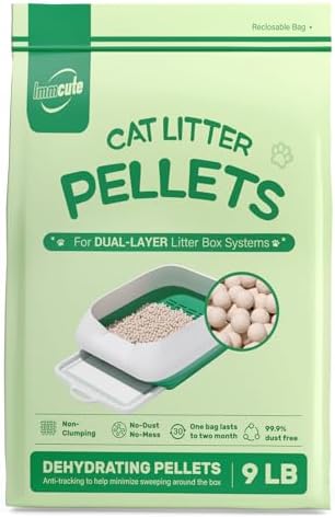 Cat Litter Pellets 9 lbs, Generic Litter Pellets Refills Exclusively for Dual-Layer Litter Box Systems, Dehydrating, Zeolite, Long-Lasting Odor Control Non-climping, Not Low-Tracking